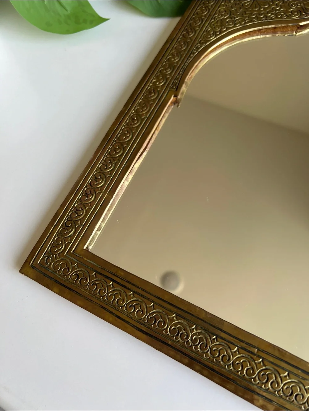 Moroccan Brass Accent Mirror Decor